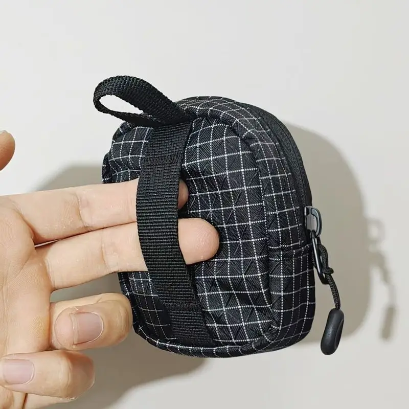 Grid Dyneema Fabric Mini EDC Pouch Zipper Small Gadget Storage Bag Portable Outdoor Tactical Key Coin Purse Earbud Case