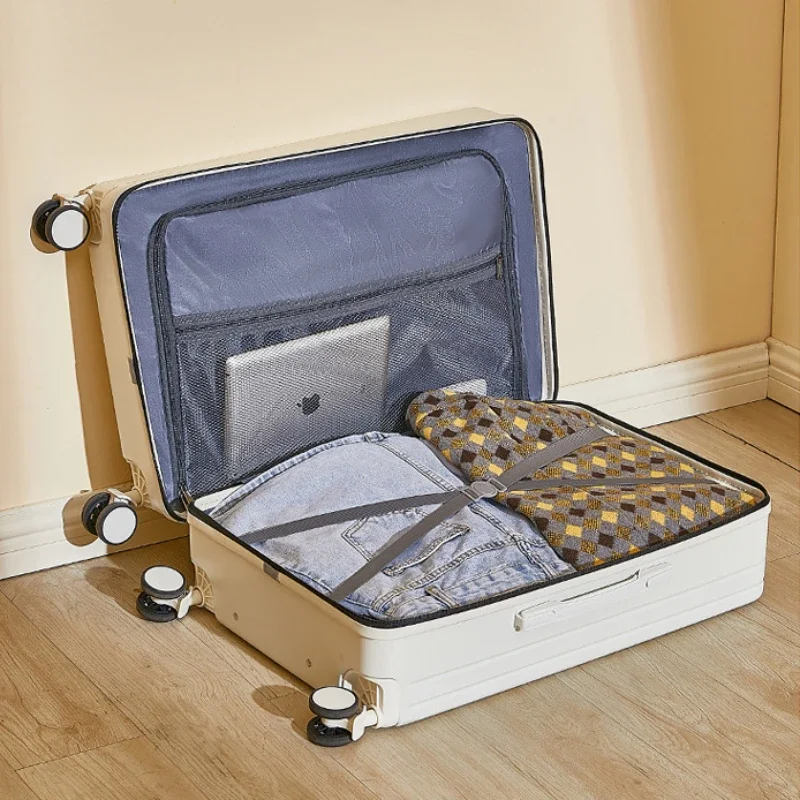 Light Travel Luggage Wide Trolley Suitcase 360° Silent Wheel Multifunctional Suitcase with USB Interface Large Capacity