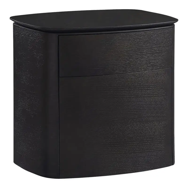 Madera maciza minimalista italiana, mesita de noche de diseño, lujo ligero creativo, almacenamiento para dormitorio principal, armario pequeño