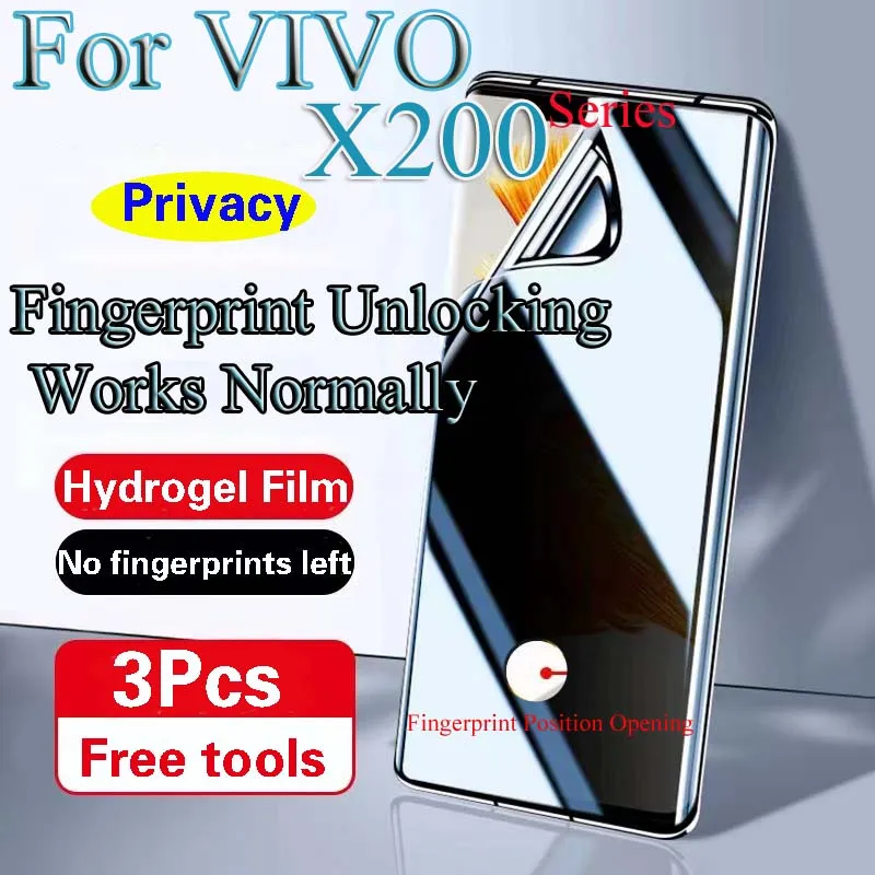 X200Pro Anti-peeping Hydrogel Film For VIVO X200 Pro Mini Privacy Screen Protector X200ProMini Fingerprint Unlocking Works