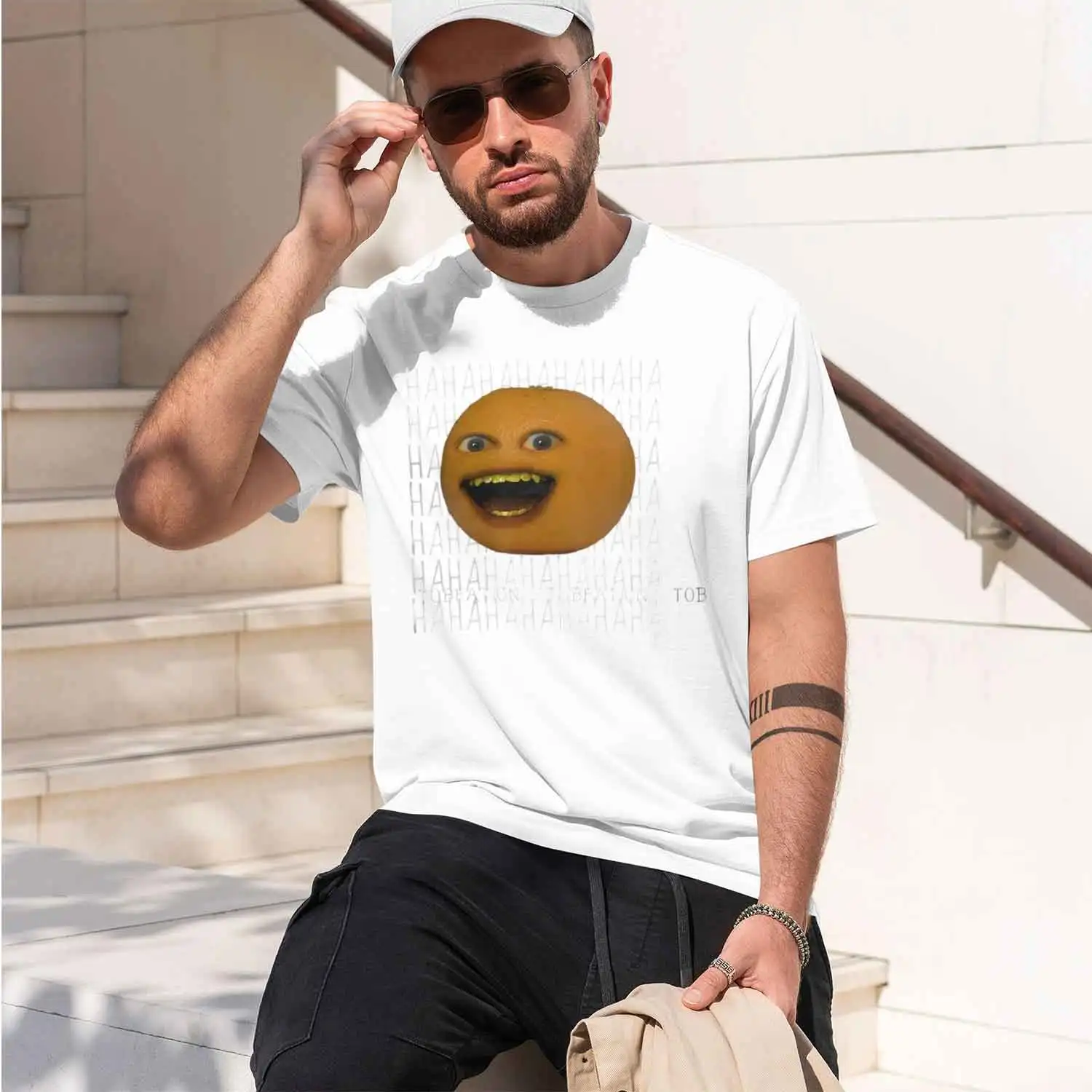 Funny Orange Face Men's T-Shirt Annoying Orange Pattern Summer Casual Wear Gift For 2026 New Model Short-sleeve crewneck TShirt