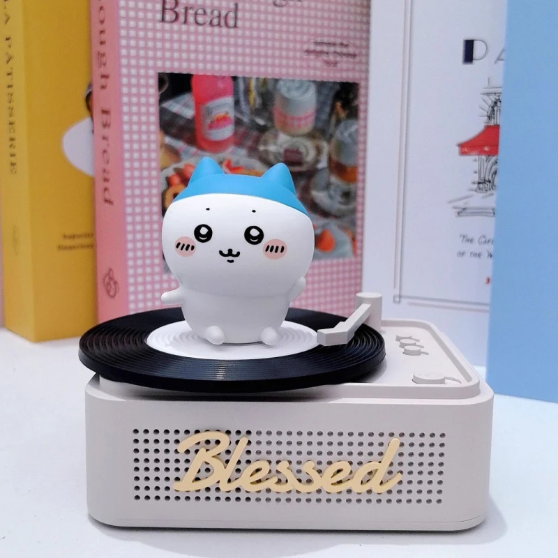 

Chiikawa Vinyl Record Style Bluetooth Speaker Cute Portable Wireless Speaker With Shisa And Hachiware Figure