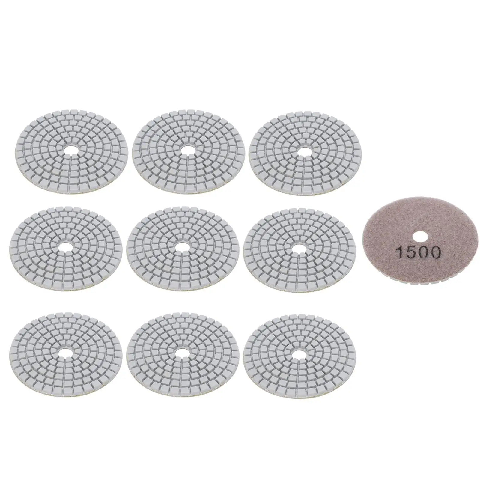 10Pcs 3in White Sanding Discs Buffing Pads for Marble Concrete Stones, 1500 Mesh