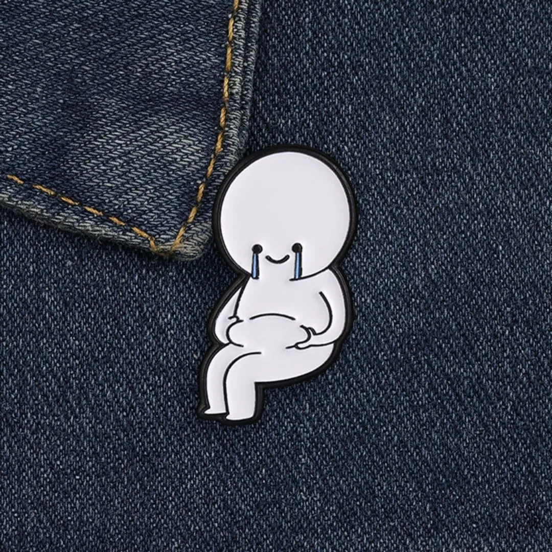 Teary Grumpy Simple Character Enamel Pin Brooch Badge Backpacks Clothing Present For Teenager Daily Outfit Fashion Pins Fans