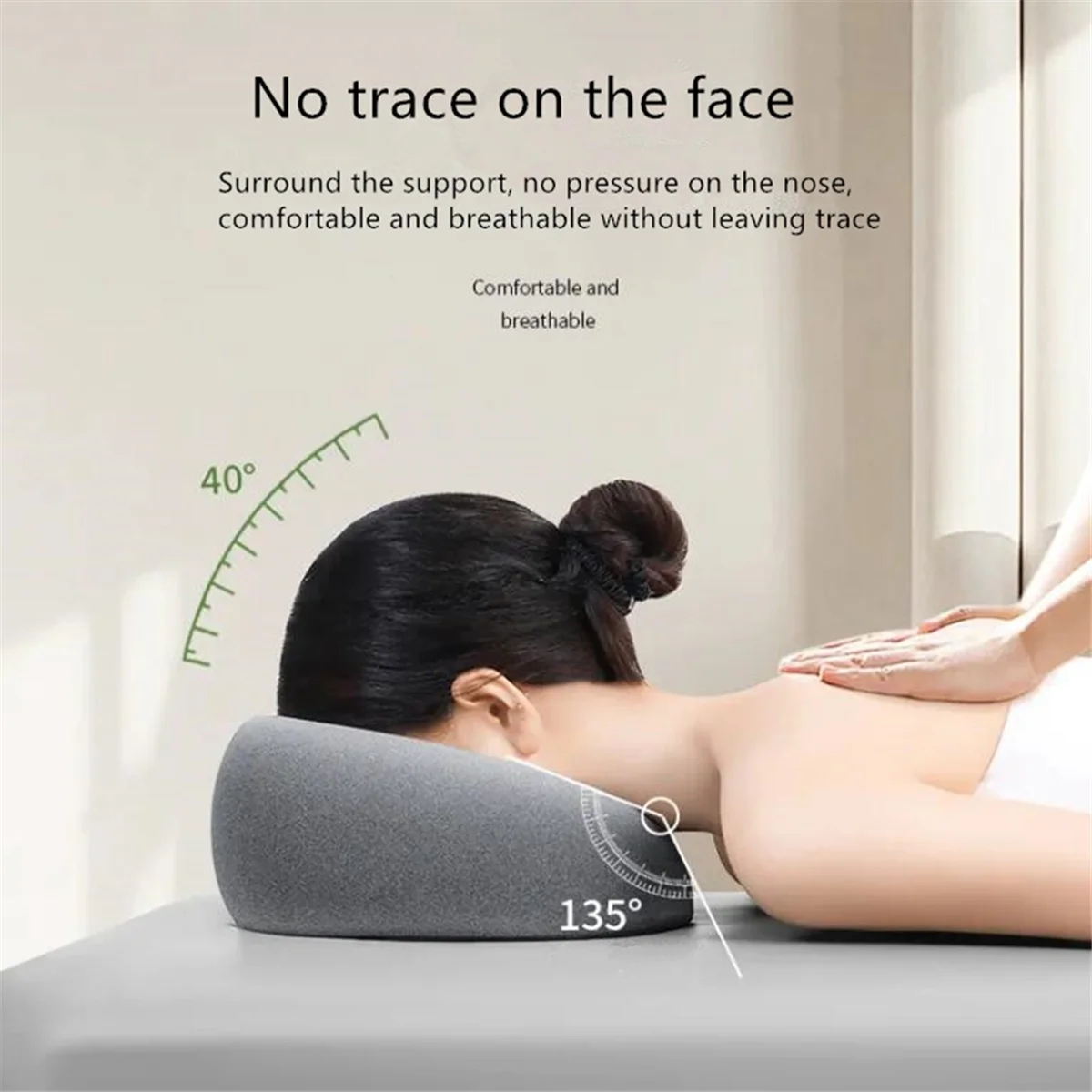 Ergonomics Lying Down Pillow Memory Foam Head Rest Support Pillow Body Massage Face Rest Pillow for Beauty Salon-A SQ