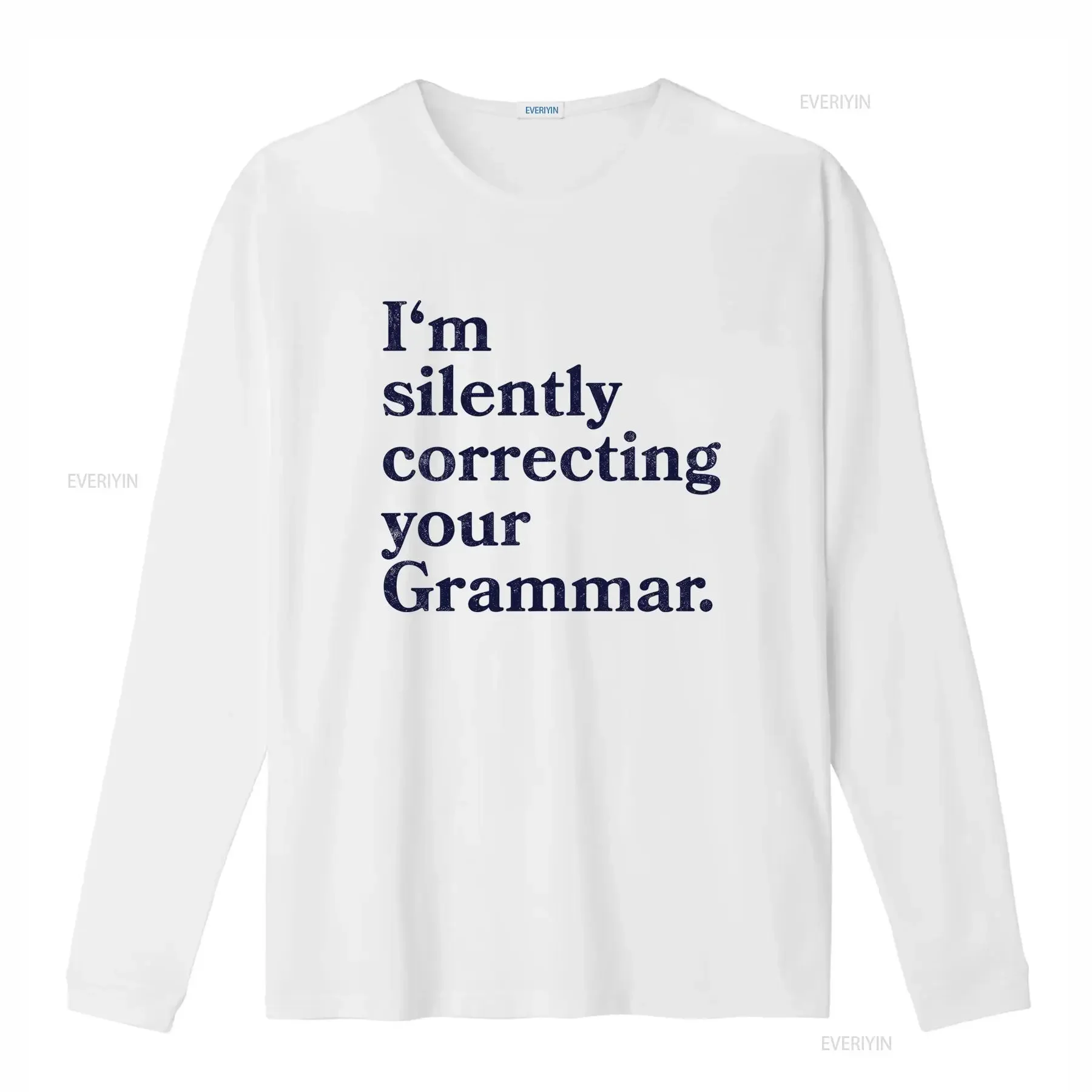 Funny I'm Silently Correcting Your Grammar Slogan Print Casual T Shirt vintage Washed Comfortable Slightly Unisex Stylish