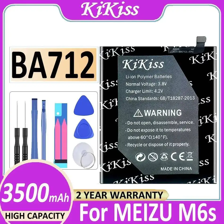 

Для Meizu M6s Meilan S6 Mblu M712Q M C M712H 3500 мАч надежный источник питания аккумулятор для мобильного телефона BA712 высокой емкости