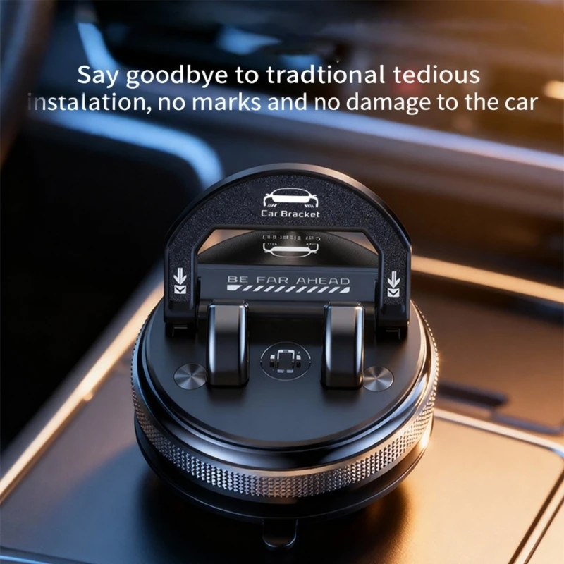 Universal Adjustable Vehicle Holder with Stable Suction Cup Base 360 Rotation Dashboard Mount for Car