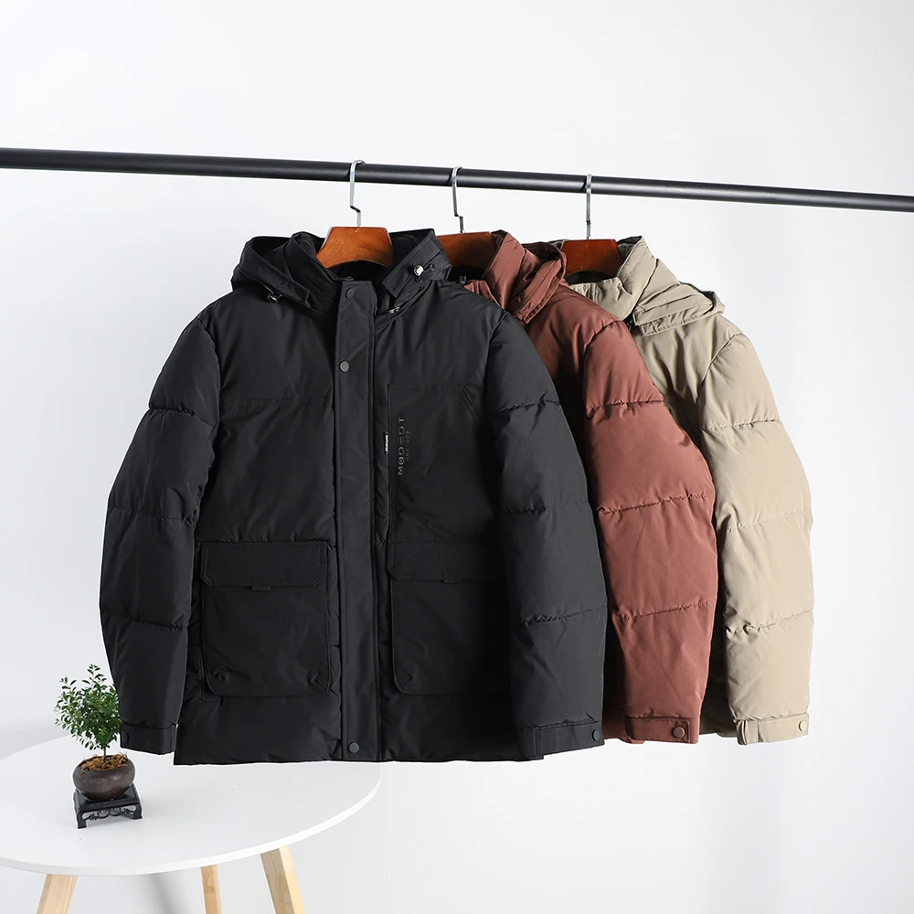 

Waterproof Windproof Thickened Warm Casual Hooded Men's Cotton Jacket New Winter Fashion Urban Style Standard Fit Zipper Closure