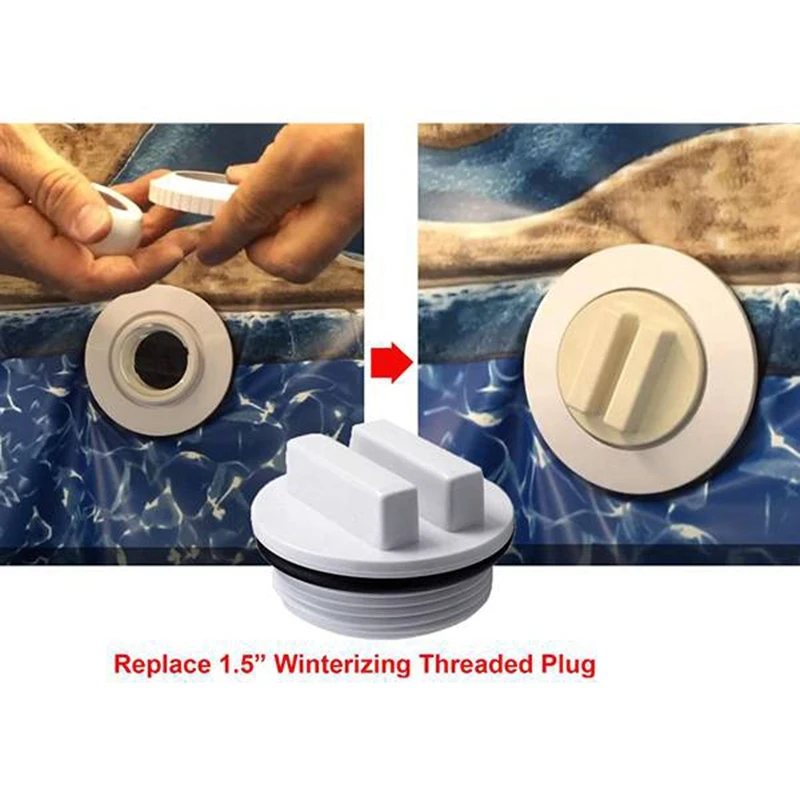 4 Pcs 1.5 Inch Threaded Pool Spa Return Winterizing Filter Drain Plug With O-Ring For Winterizing Pools Winter Season