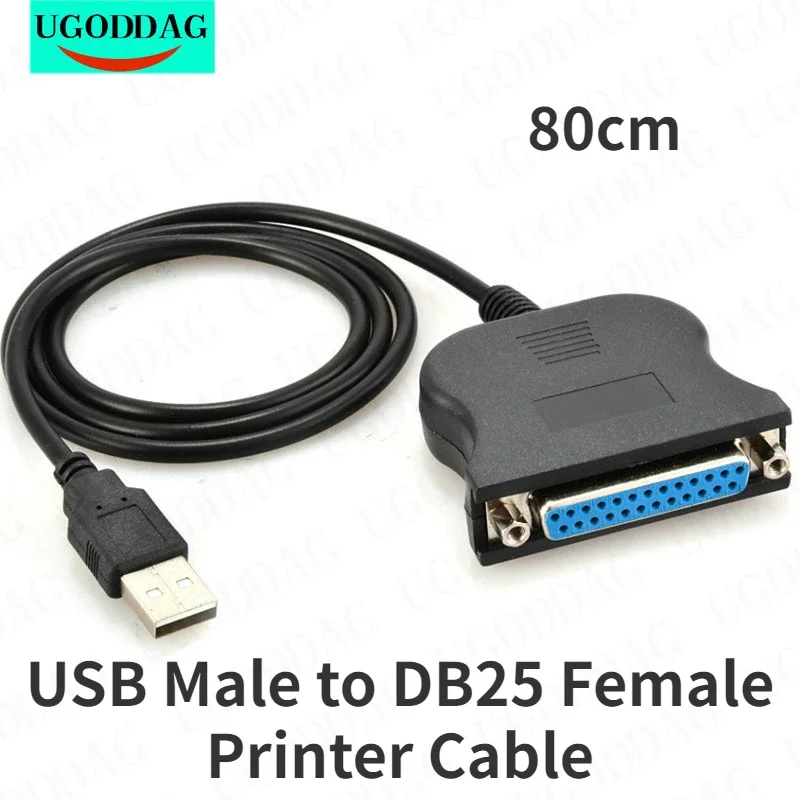 80cm USB Male to DB25 Female Printer Cable Parallel Print Converter Cable 25 Pin 25Pin LPT USB to DB25 Cable