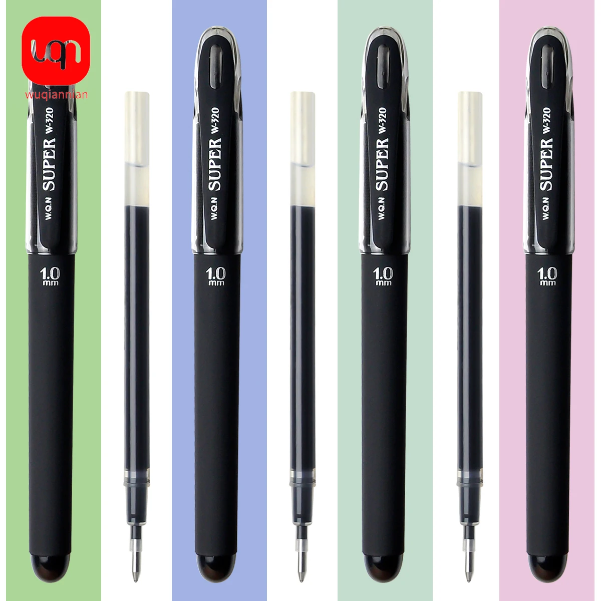 6pcs 1.0mm Black Professional Sign Rollerball Pen Gel Pen Ink Office Supplies Desk Accessories