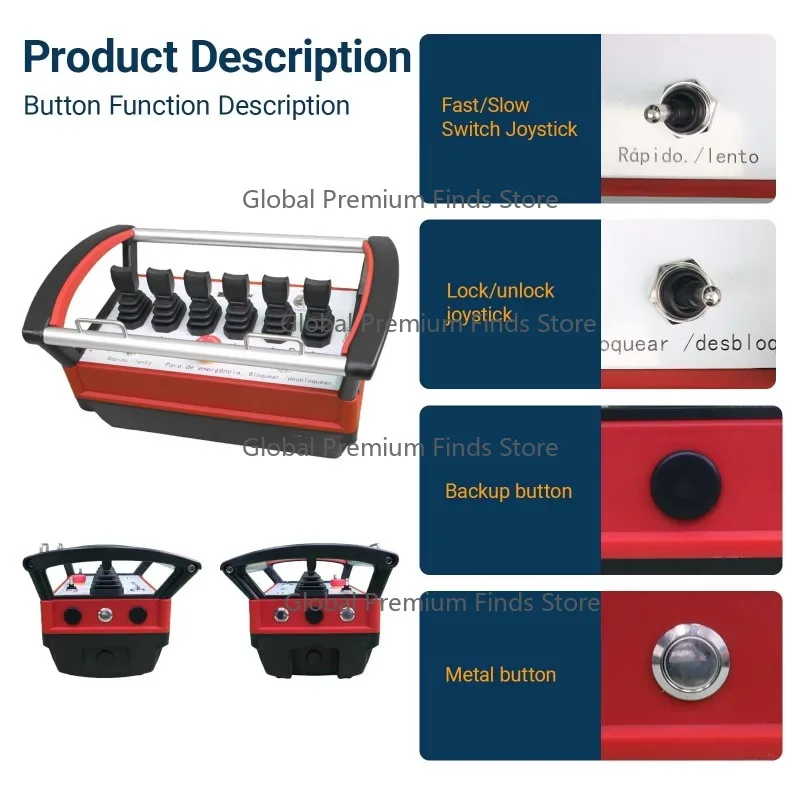 

IP68 Waterproof Custom 7 Joystick Radio Remote Control 5km Range 20ms for Fassi Palfinger Effer PM Crane