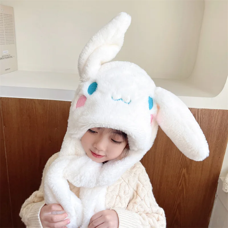 

Sweet MINISO Anime Kawaii Cinnamoroll Ins Fashion Soft Warm Hat Winter Cute Cartoon Scarf Students Cap Lovely Gifts for Kids