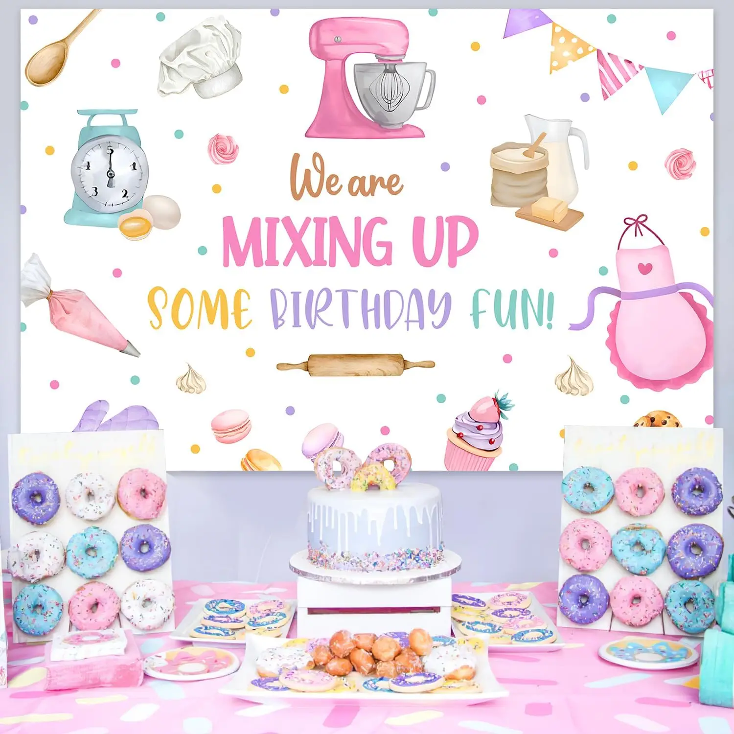 Kreat4joy 5x3ft Baking Birthday Backdrop We Are Mixing Up Some Birthday Fun Kitchen Cake Girsl Birthday Party Decor Supplies