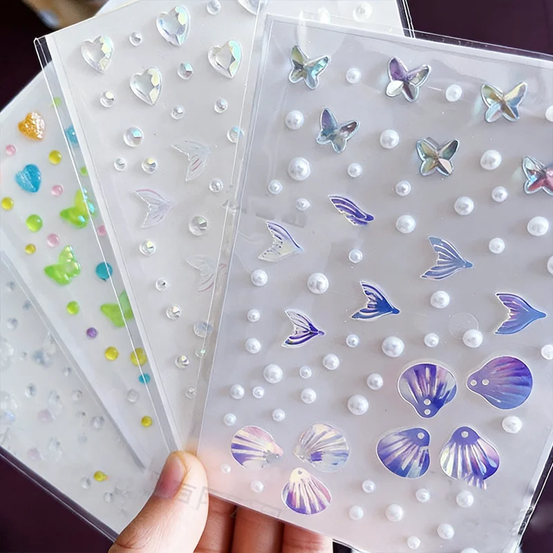Наклейки-с-блестками-и-кристаллами-aurora-butterfly-для-украшения-телефона-своими-руками