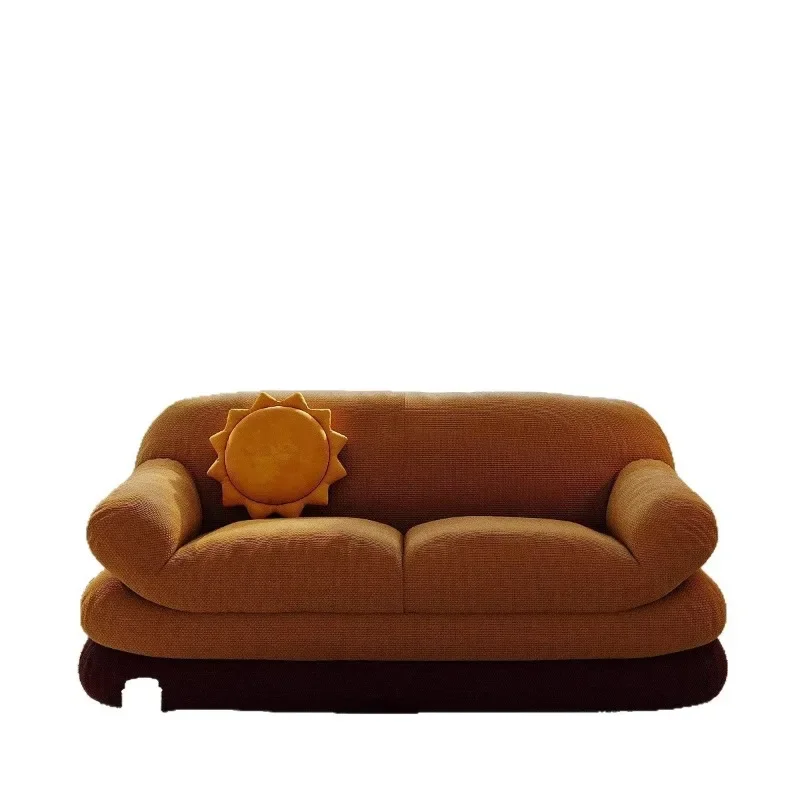 

Sleeping and lying cream style, fabric sofa, retro style straight row sofa, lazy sofa bed