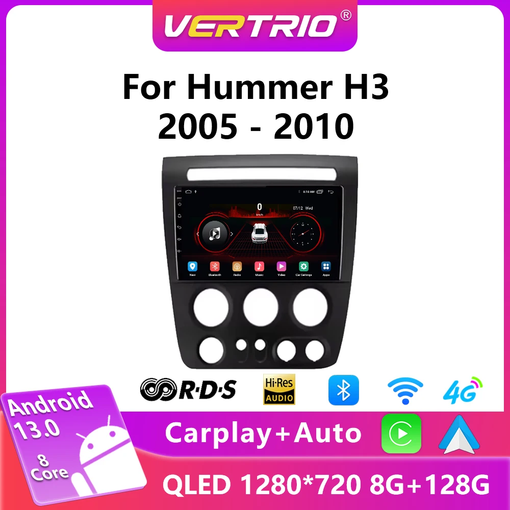 

Android 13 Car Radio For Hummer H3 2005 2006 2007-2010 Multimedia Player GPS Navigation 4G Wireless Carplay Auto 2Din DVD Stereo