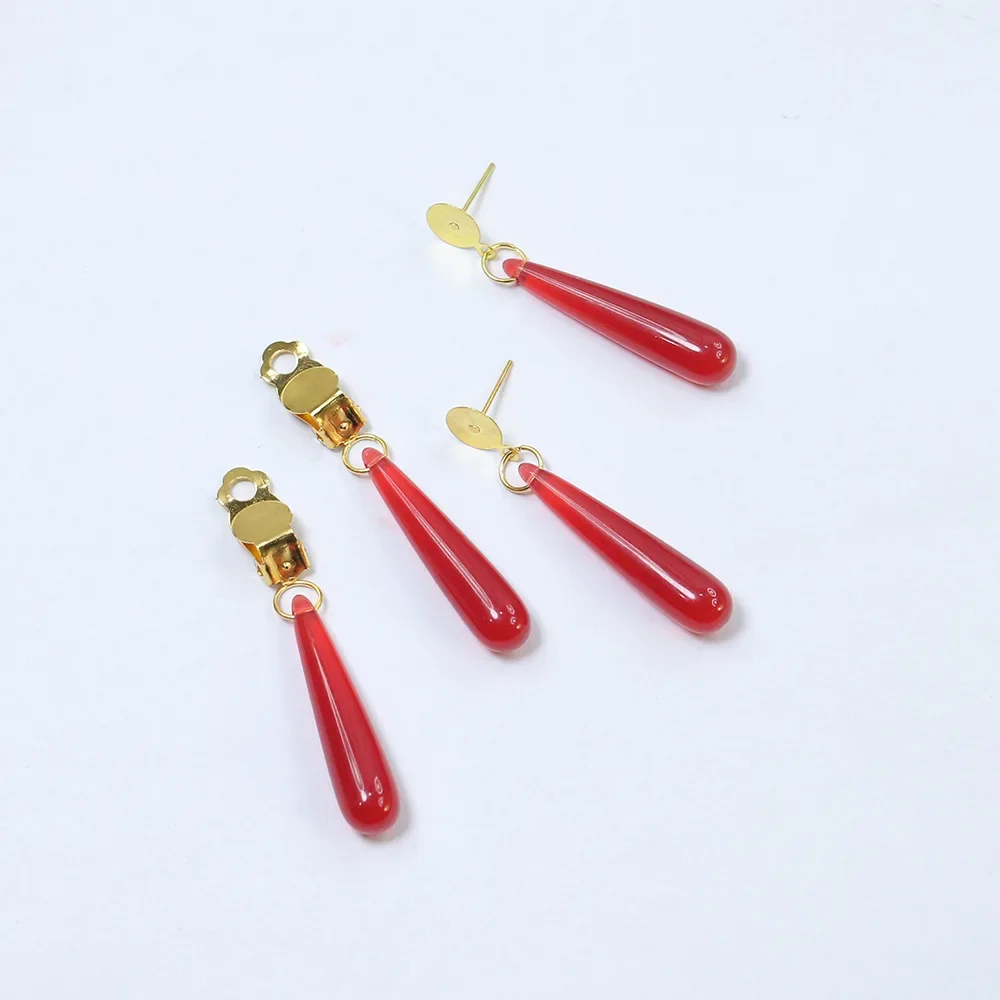 Anime Character Frieren Cosplay Earrings Women Red Ear Clip Elf Earrings Jewelry Outfits Halloween Party Props