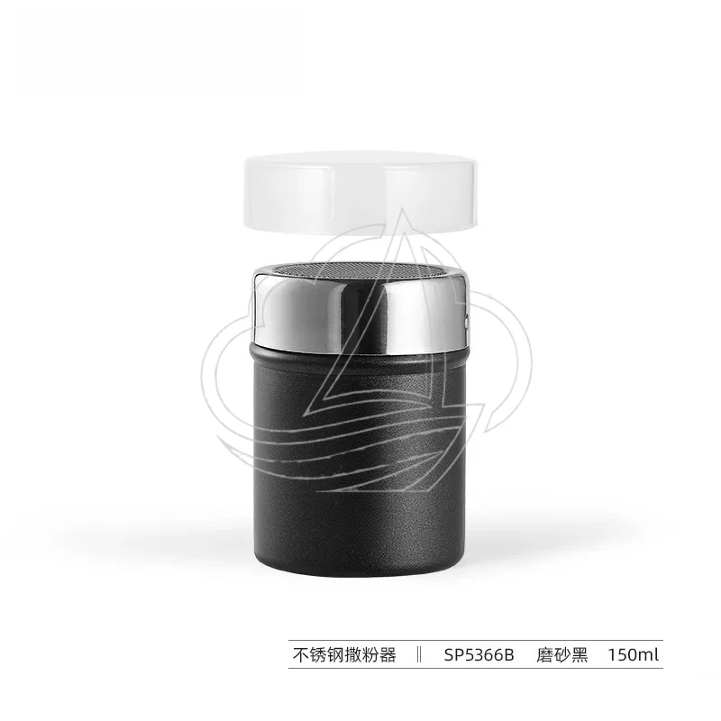 Multi-use Coffee Powder Shaker, Stainless Steel Espresso Duster & Sugar Sifter, Black/Silver Kitchen Tool