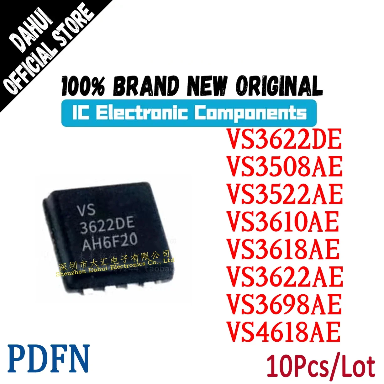 

10Pcs VS3622DE VS3508AE VS3522AE VS3610AE VS3618AE VS3622AE VS3698AE VS4618AE IC Chip MOSFET PDFN Brand New Original In Stock