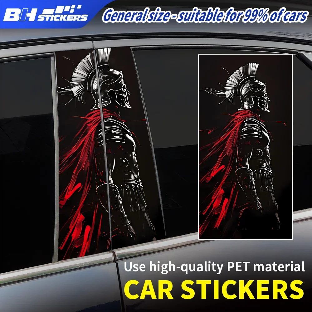 Ancient Spartan Car B Pillar Stickers Spartan 300 Warrior Decal Waterproof Vinyl Auto Middle Pillar Wrap Exterior Decoration