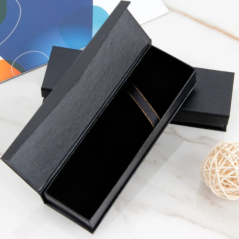 

5pcs Rectangle Magnet Clamshell Gift Boxes For Birthday Christening Party Black Pen Box Product Packaging Box Small Storage Box