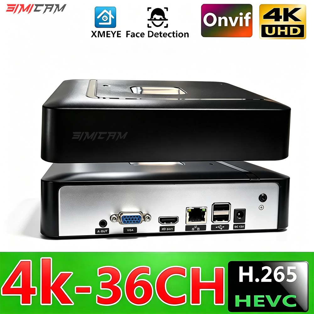 

4K H.265 Network Video Recorder NVR System 10/16/32/36 Channels for 2MP 3MP 4MP 5MP 6MP 8MP IP Cameras Onvif Motion Detection ﻿