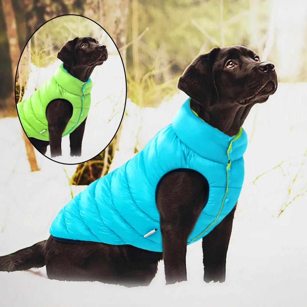 Winter Reversible Dog Clothes Coat Windproof Clothing Jackets Warm Dog Pet Clothes Vest for Small Medium Large Dog Bulldog Pug