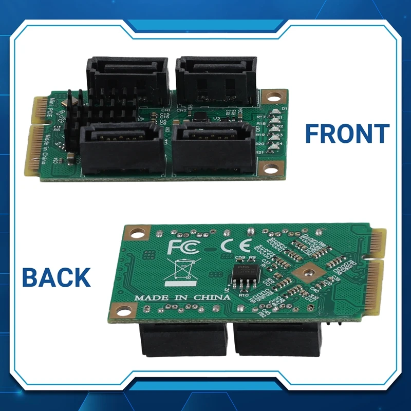 Expansion Adapter PCIE To SATA Expansion Card Full Height MPCI-E To Quad SATA HDD Interface Adapter Card For Synology