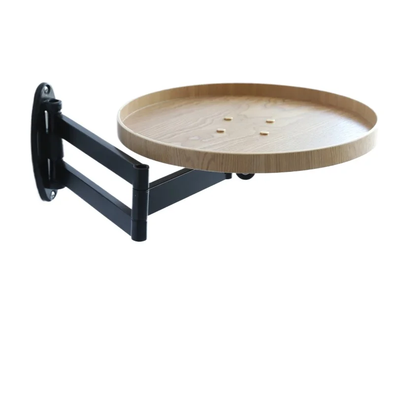 

~Round sofa edge wall-mounted small table, bedside corner table, removable retractable folding coffee table