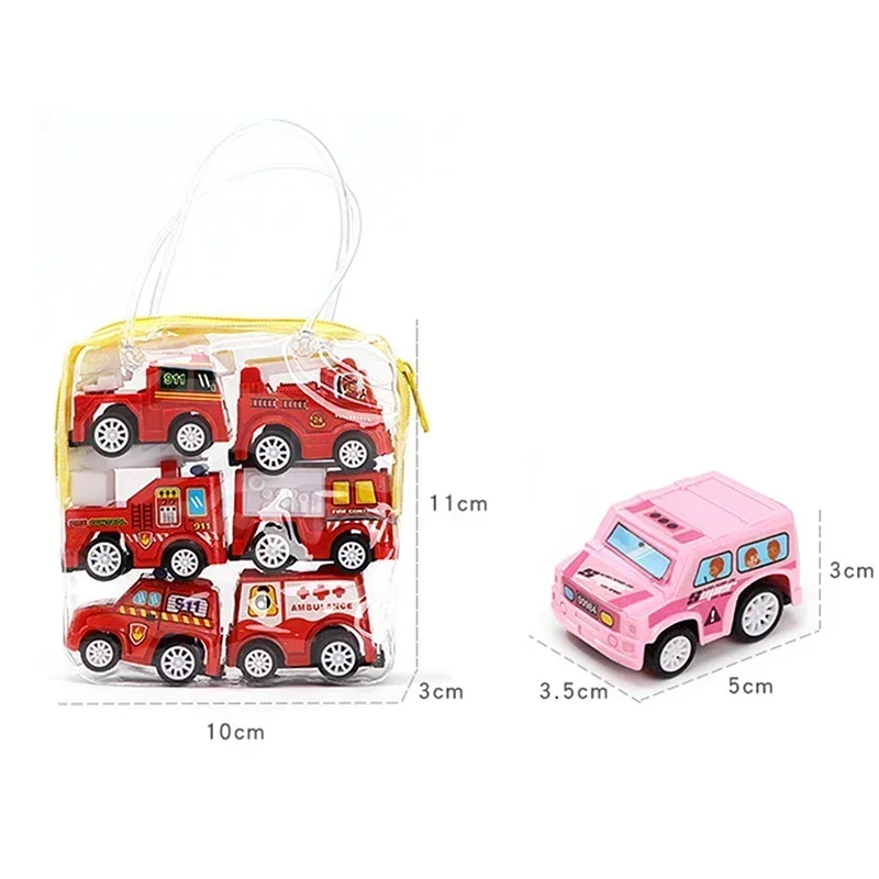 Model Car Toy, Pull Back Car Toys, Engineering Vehicle Fire Truck Inertia Vehicles for Children Kids Gift, Mini Diecasts Cars