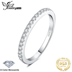 JewelryPalace Moissanite D Color Half Eternity 0.225ct 925 Sterling Silver Wedding Ring for Women Yellow Gold Rose Gold Plated
