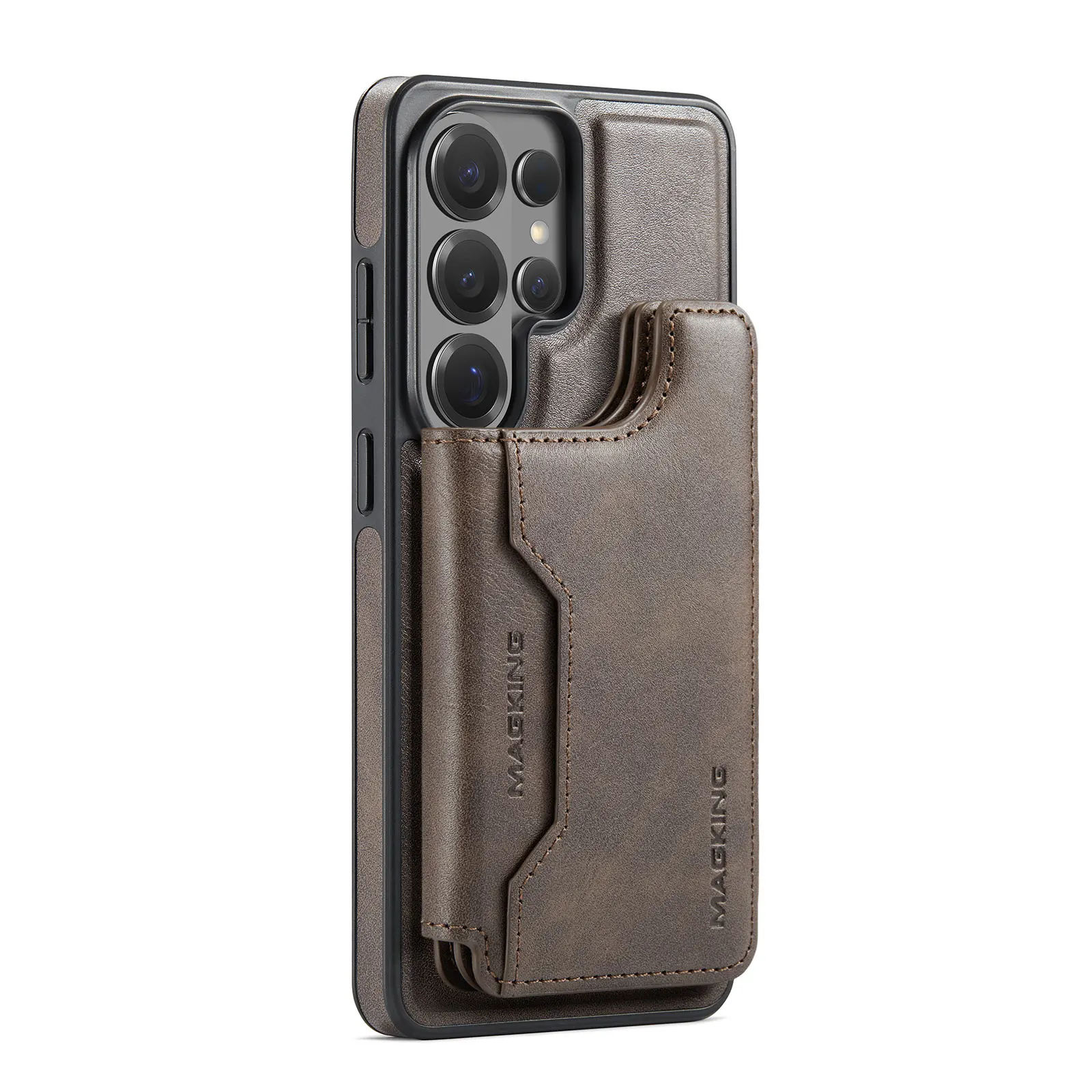 

Leather Phone Case for Samsung Galaxy S26 Ultra S25 Edge S24 Plus S23 Fe Detachable Magnetic RFID Blocking Card Holder Wallet