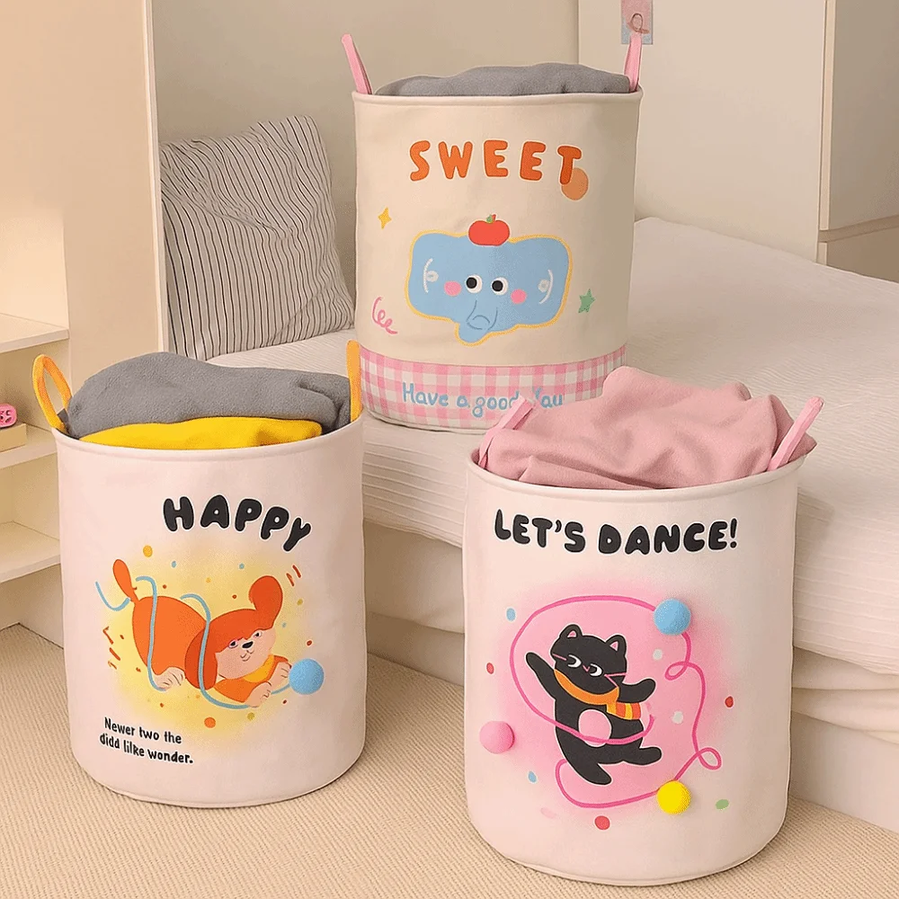 

Non-woven Fabric Foldable Laundry Basket Large Capacity with Handle Dirty Clothes Organizer Space Saving