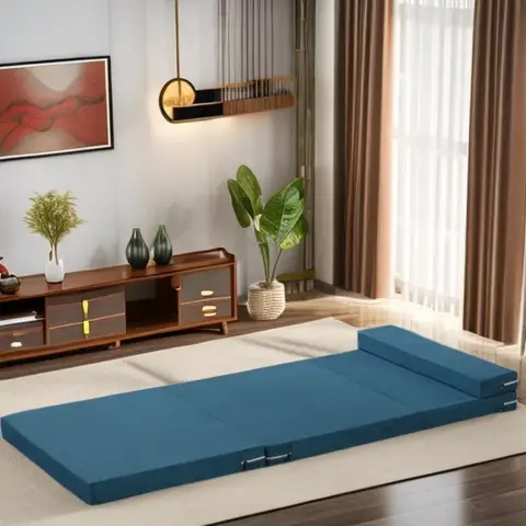 간단한 휴대용 접이식 침대 매트리스, 싱글 메모리 폼, 두꺼운 스폰지, 레이지 다다미 요가 매트, 사무실 점심 휴식 수면용