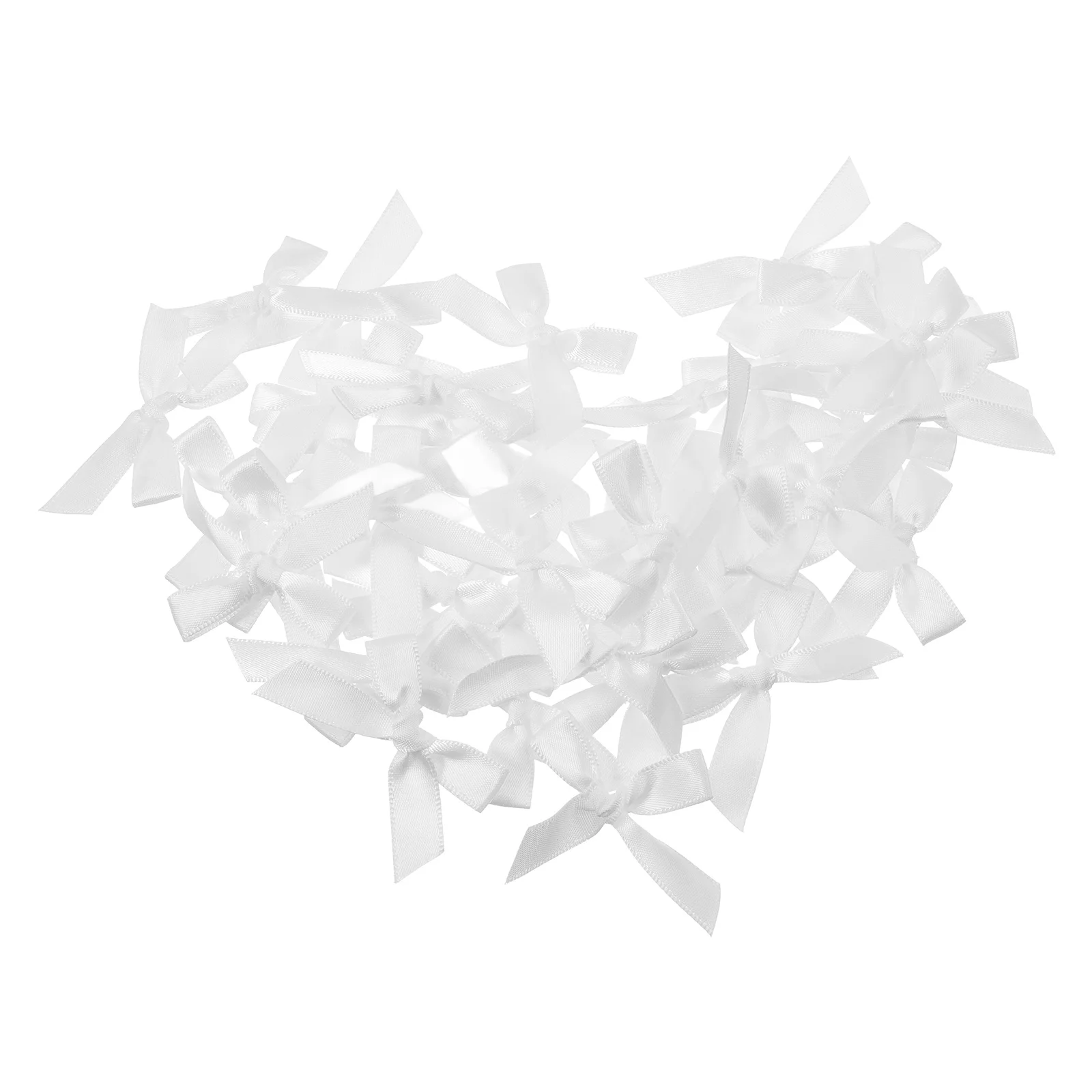

100Pcs White Mini Craft Bows Polyester Ribbon for DIY Wedding Decorations Scrapbooking Party Baby Shower Supplies