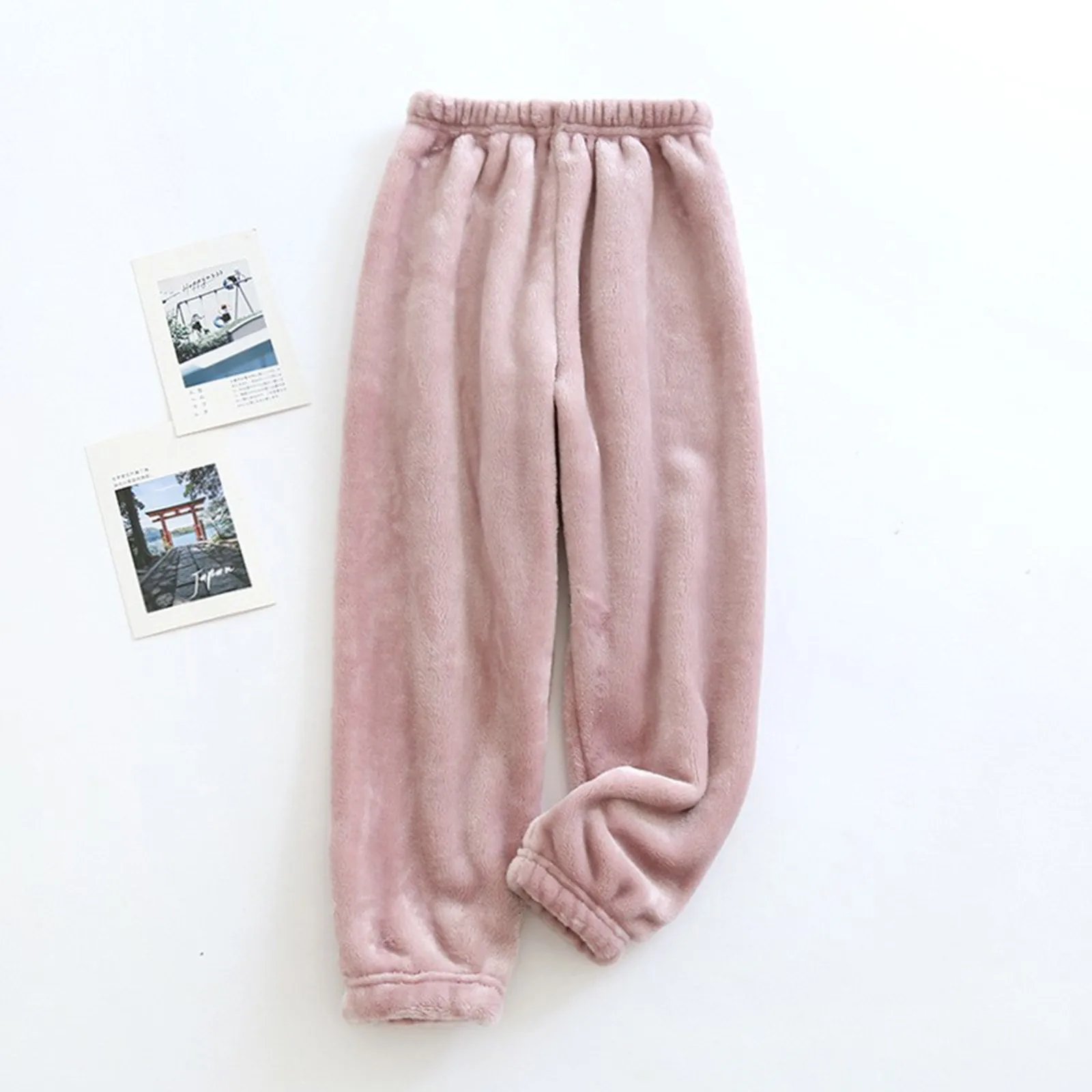 Pajamas Kids Girls Solid Flannel Pajama Pants Soft Home Pants Comfortable Elastic Waist Trousers Fresh High Quality Pants