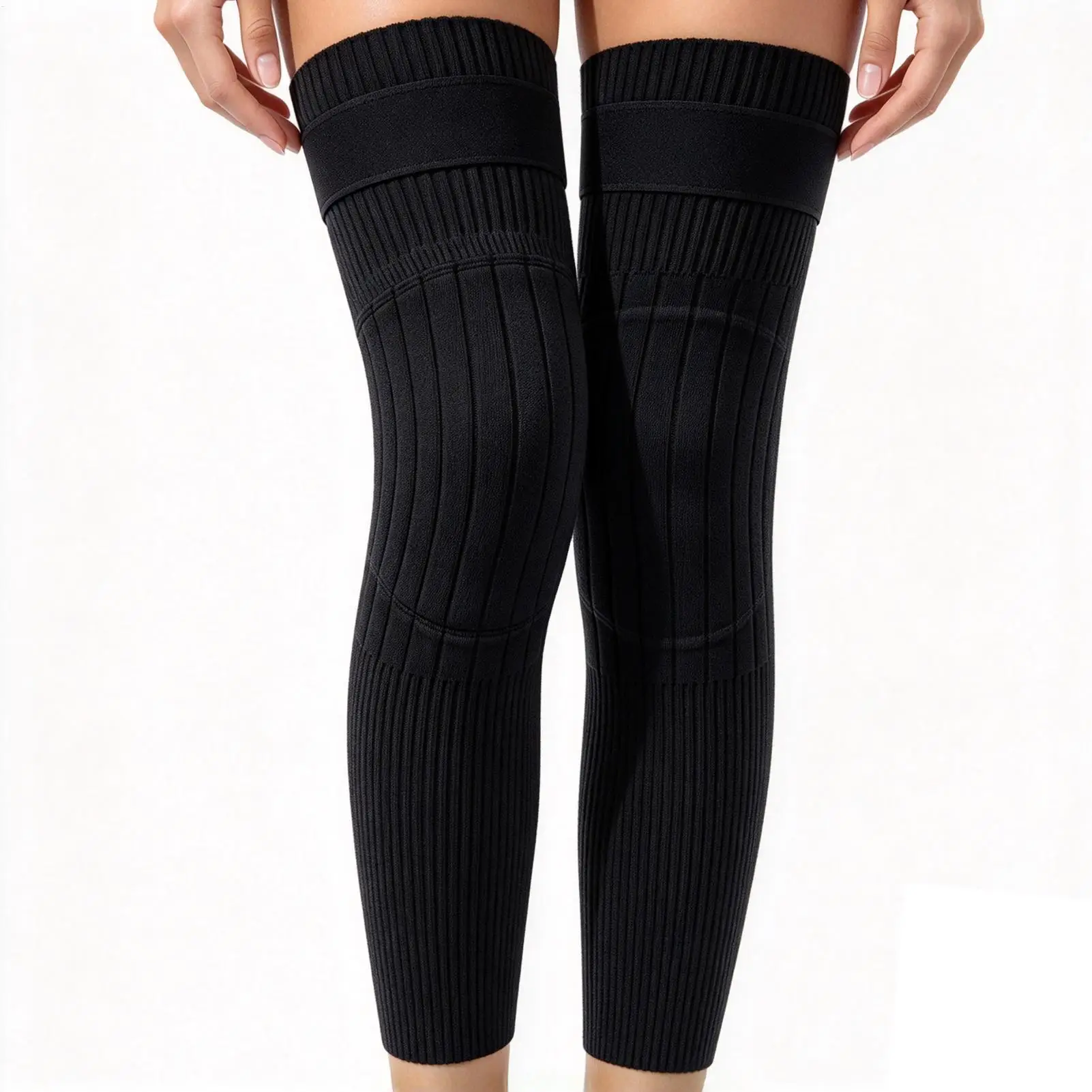 Thermal Knee Warmers Thickened Fleece Elastic Reusable Leg Protector Knee Protector For Volleyball Sports Running Football Work