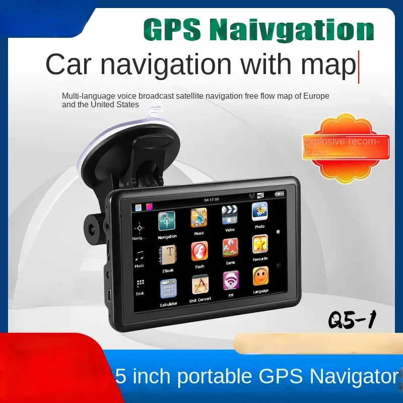 

New 5-inch Portable GPS Navigation Device for Vehicles High-definition European American Australian and Automotive Trucks