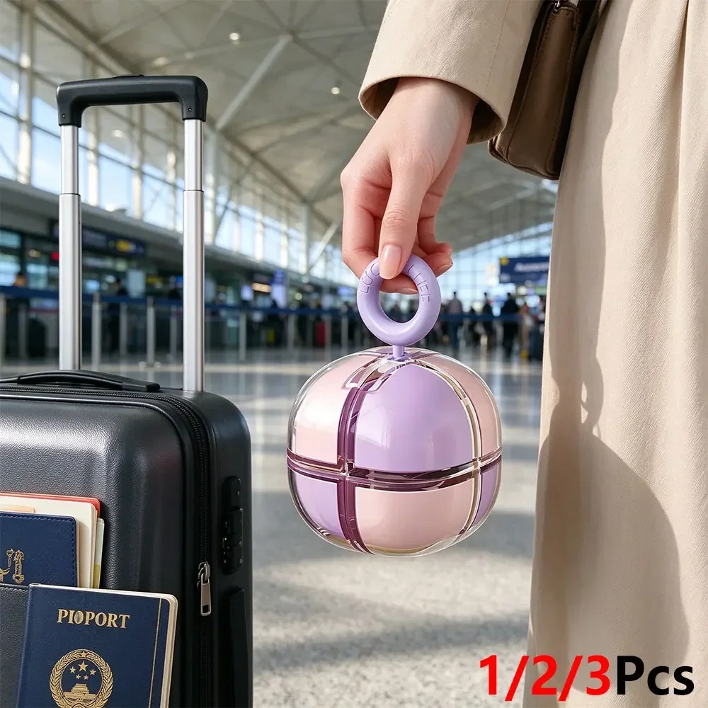 1/2/3Pcs 8 Grid Double Layer Pill Storage Box, Independent Cover Moistureproof Pumpkin Pill Organizer, Portable Handbag Size