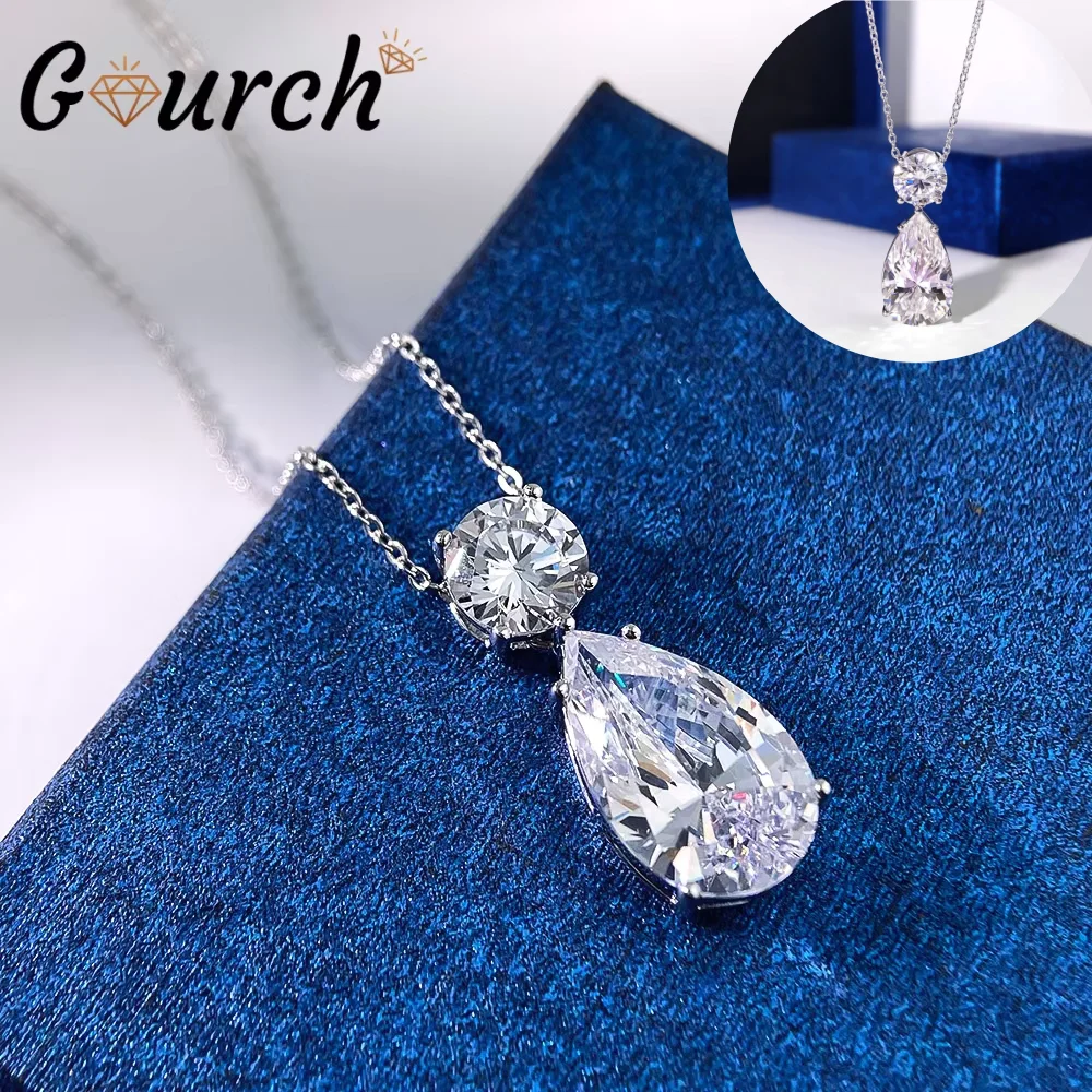

Ожерелье с бриллиантами Gourch 8CT из муассанита, искрящееся серебро S925, лабораторный бриллиант, свадебное обручальное ювелирное изделие, подарок для женщин