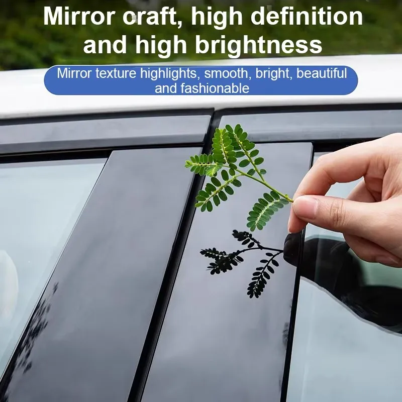 Glossy Black Carbon Fiber Window Door Deal B C Pillar Post Cover Sticker For Mazda 3 BK 2002-2007 2003 2004 2005 2006