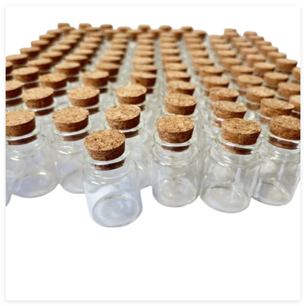 

30/105 pcs 15ml Glass Bottles Cork Stopper Tiny Test Tube Jars Clear Mini Containers DIY Wedding Favors Small Wishing Bottles