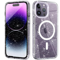 Crystal Glitter Bling Clear Soft Magnetic Case for Magsafe IPhone 16 15 14 13 11 12 Pro Max Plus 16Pro i16 Mac Safe Women Cover