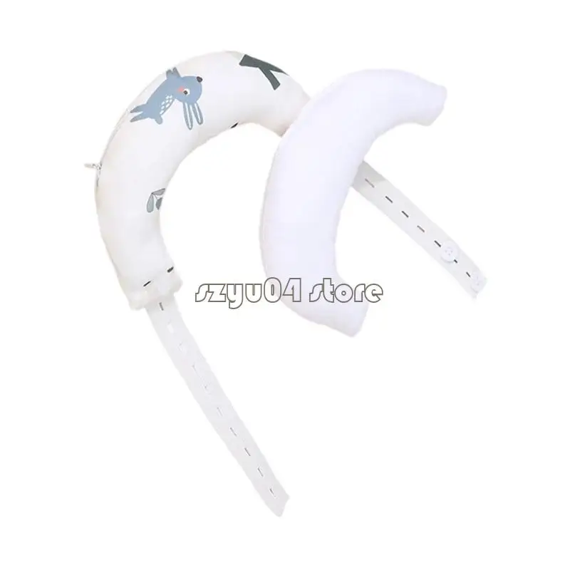 Gối Cotton 4X7D Có Vỏ Có Thể Tháo Rời Họa Tiết Hoạt Hình Gối Hỗ Trợ Cổ Cho Bé