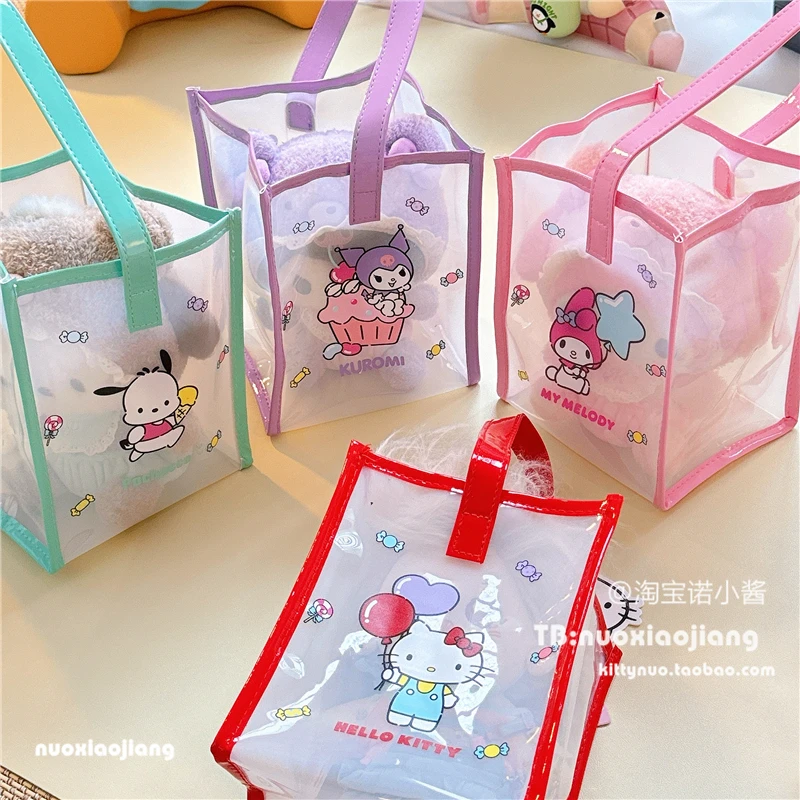 New Miniso Sanrioed Anime Cartoon My Melody Kuromi Storage Toiletry Bag Ins Portable Outing Sundries Cosmetic Bag Holiday Gifts