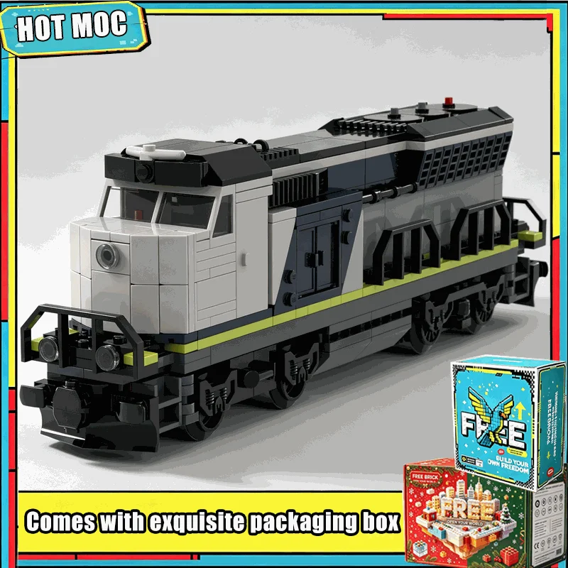420 PCS Cargo Diesel Locomotive Train Model Building Blocks DIY Assembly Creative Educational Collection Display Popular Gifts