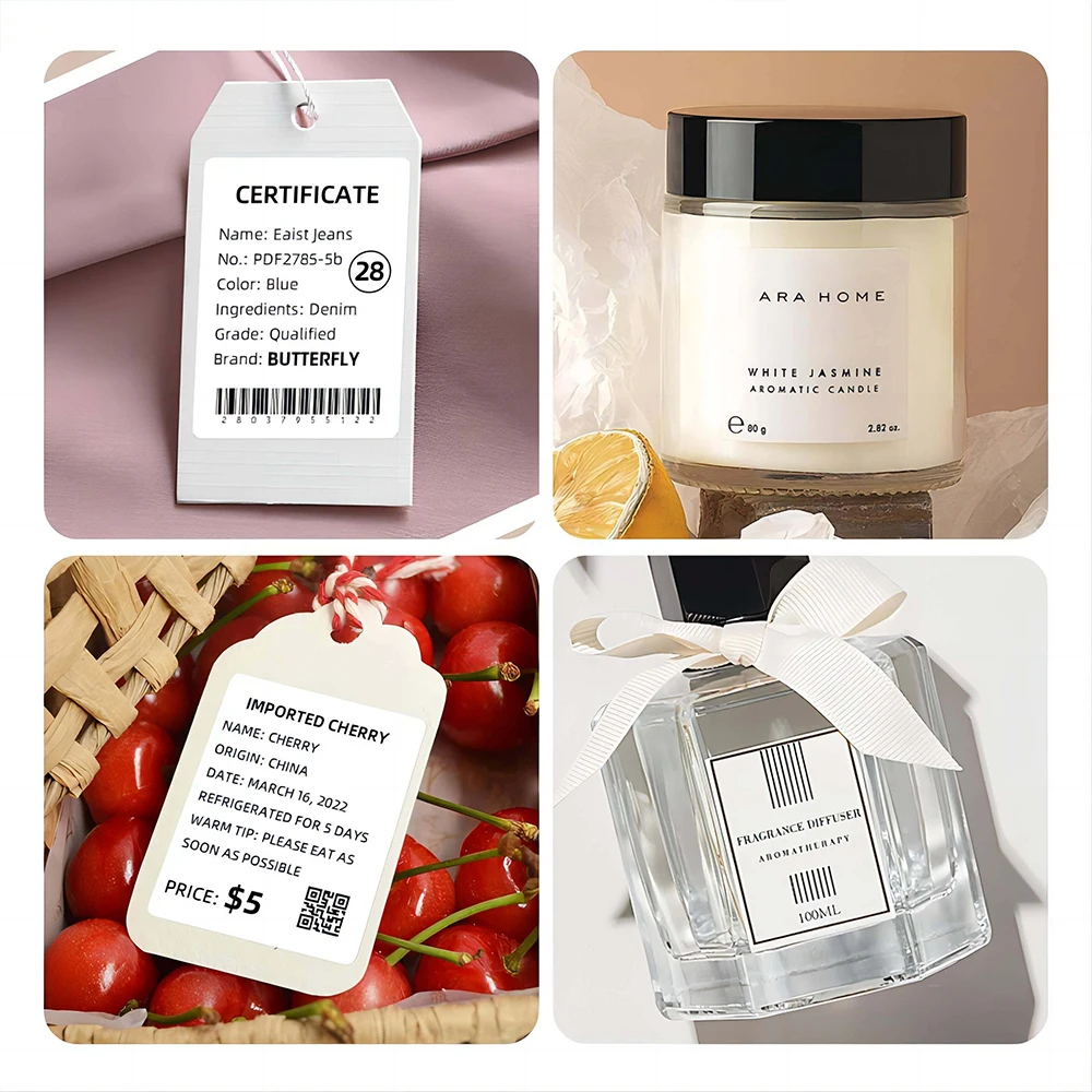 Niimbot الأبيض الحراري التسمية 20-50 مللي متر ل B1/B21/B3S طابعة صغيرة لاصق ملصق مضاد للمياه الأشعة فوق البنفسجية ورقة لعلامة السعر تسمية صانع