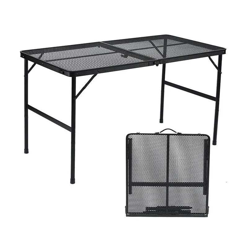 

Customized aluminum alloy liftable stall folding table outdoor portable mesh table multi-functional picnic folding camping table